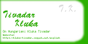 tivadar kluka business card